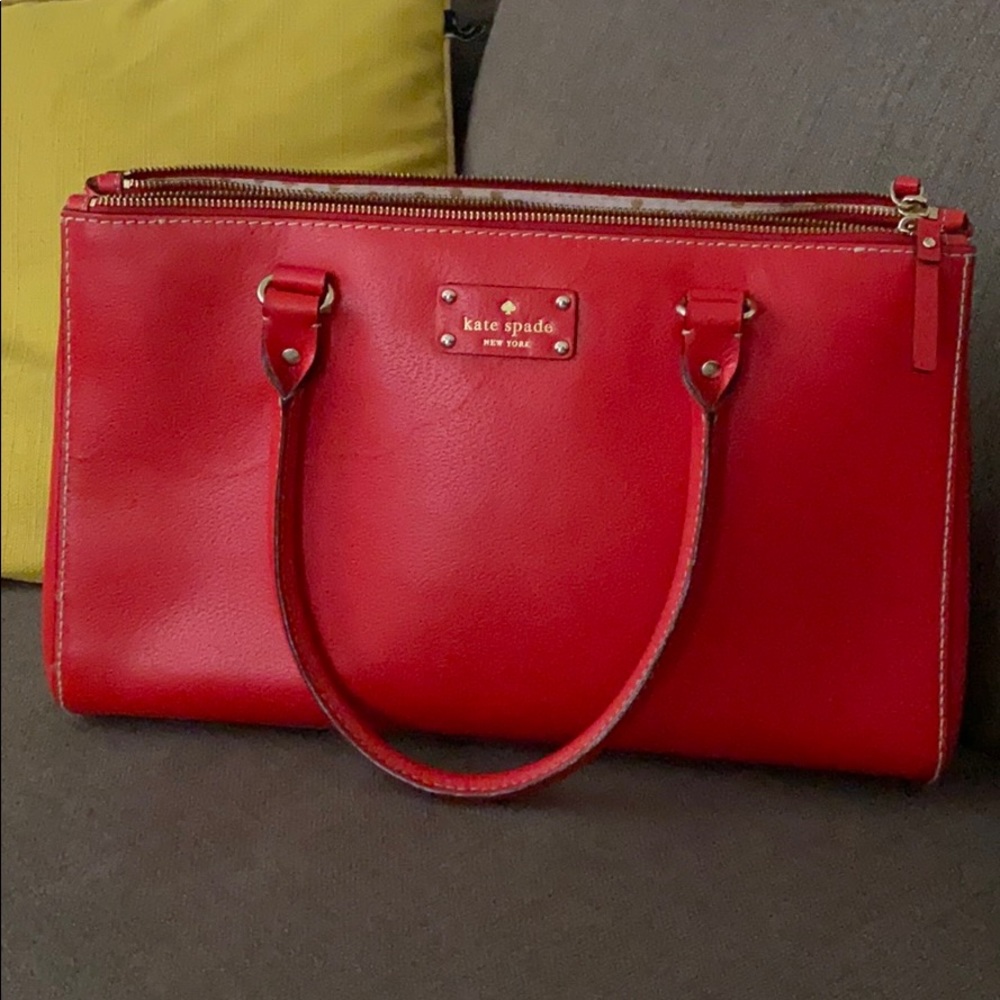 Kate Spade red leather handbag